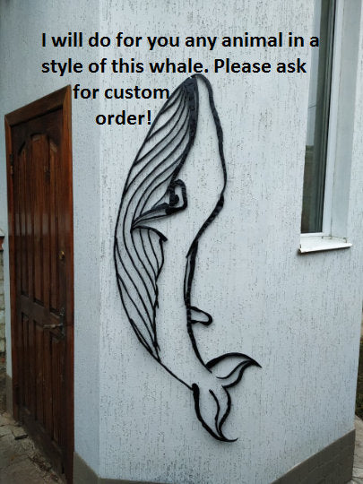 Whale, whale metal, metal whale wall art, whale on wall, nautical wall decor, beach house decor, stuffed animal, amigurumi, crochet, whales