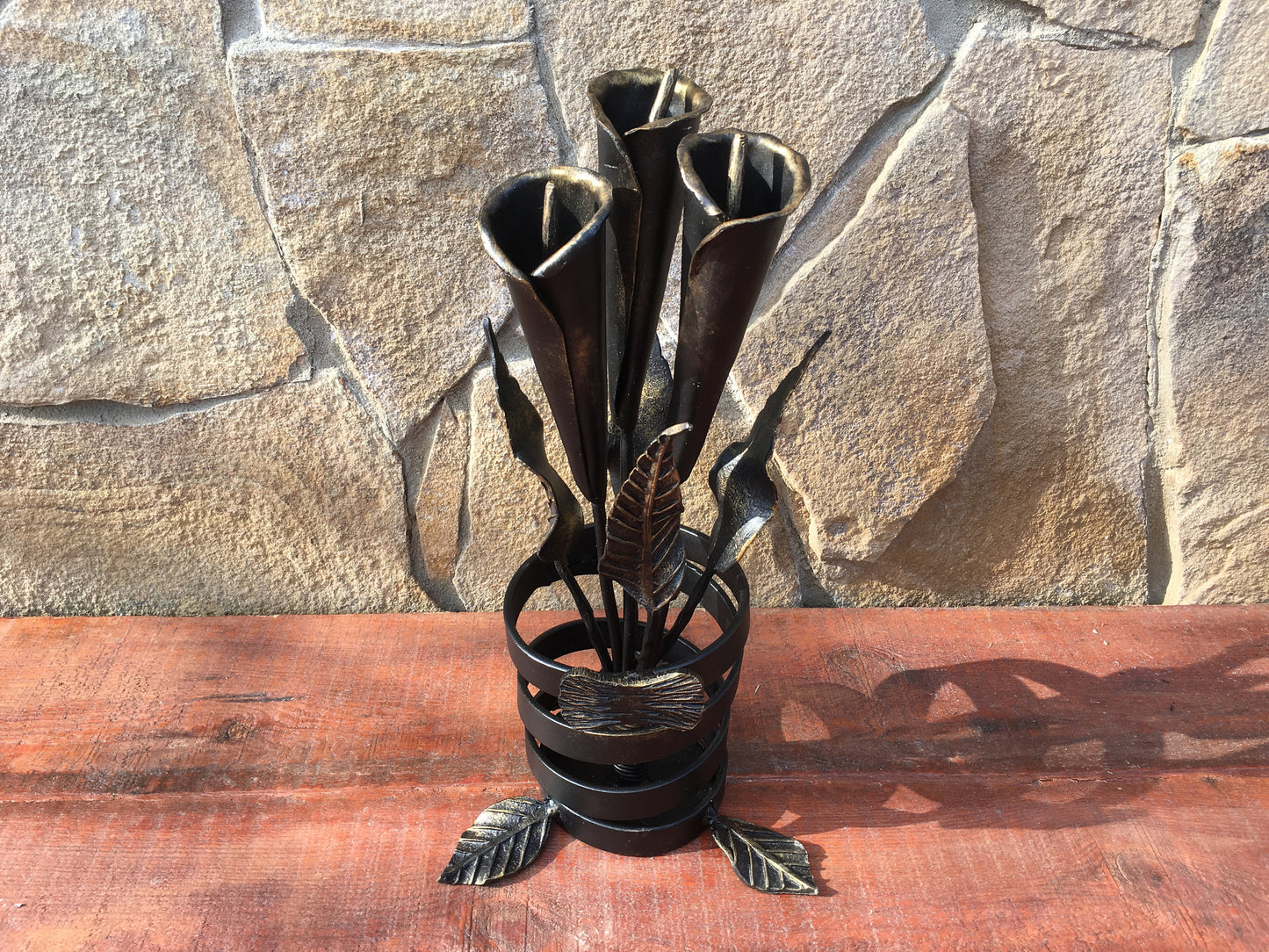 6th anniversary, iron wedding, 6th, 6th year wedding gift, metal bouquet, wedding gift for her, metal calla, wrought iron calla,forged calla