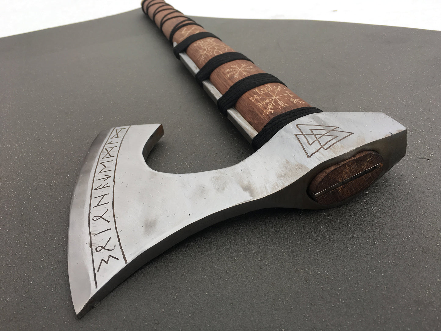 Runic axe, axe gift, Perun axe, pagan axe, viking axe, vegvisir, helm of awe, Yggdrasil,bearded axe,Norse axe,mjolnir,viking weapon