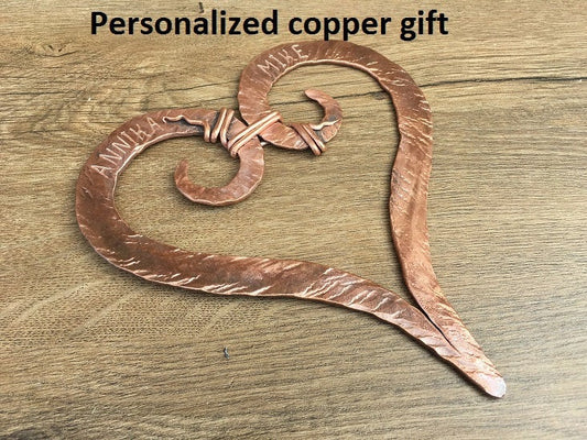 Copper gift, 7 year gift, 7th anniversary gift, copper anniversary gift, copper heart, copper gifts, copper gift for her, copper wedding