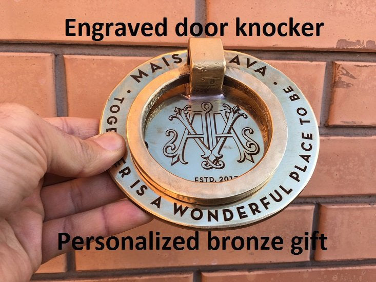 Engraved door knocker, personalized door knocker, customized door knocker, door knocker, bronze door knocker,door pull,door ring,door puller