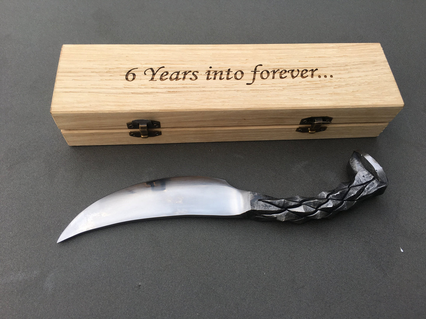Railroad spike knife, iron anniversary, iron gift for him, mens gifts, engraved knife, gift box, knife decor, knife for groomsmen, knife set