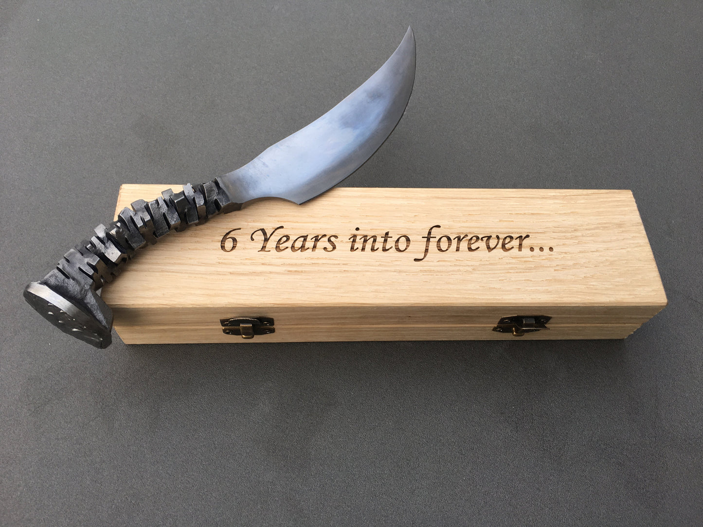 Iron gift for him, mens gifts, engraved knife, railroad spike knife, iron anniversary, knife for groomsman, knife gifts, knife gift box, axe