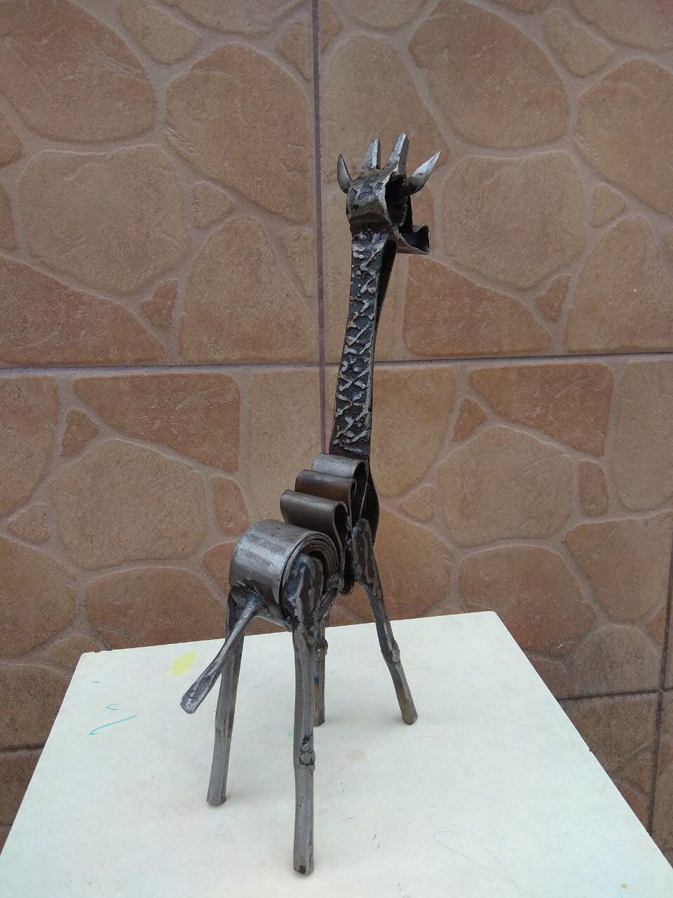 Hand forged giraffe, giraffe, giraffe lover, giraffe, home decor, animal decor, giraffe statue, giraffe toy,giraffe wall decor,giraffe decor