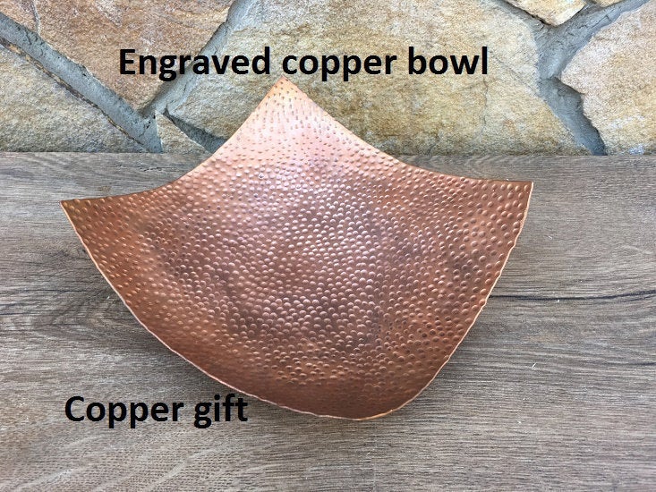Hammered copper bowl, copper anniversary gift, 7 year anniversary gift, copper gifts, 7 year gifts, copper gift for her, copper gift for men