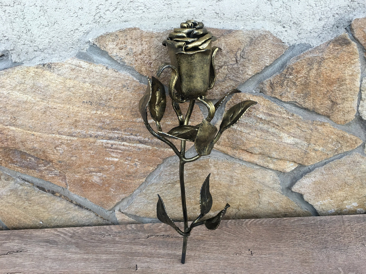6 year anniversary, 6 year gift, iron rose, metal rose, iron anniversary gift, floral gift, metal sculpture, hammered rose,iron gift for her