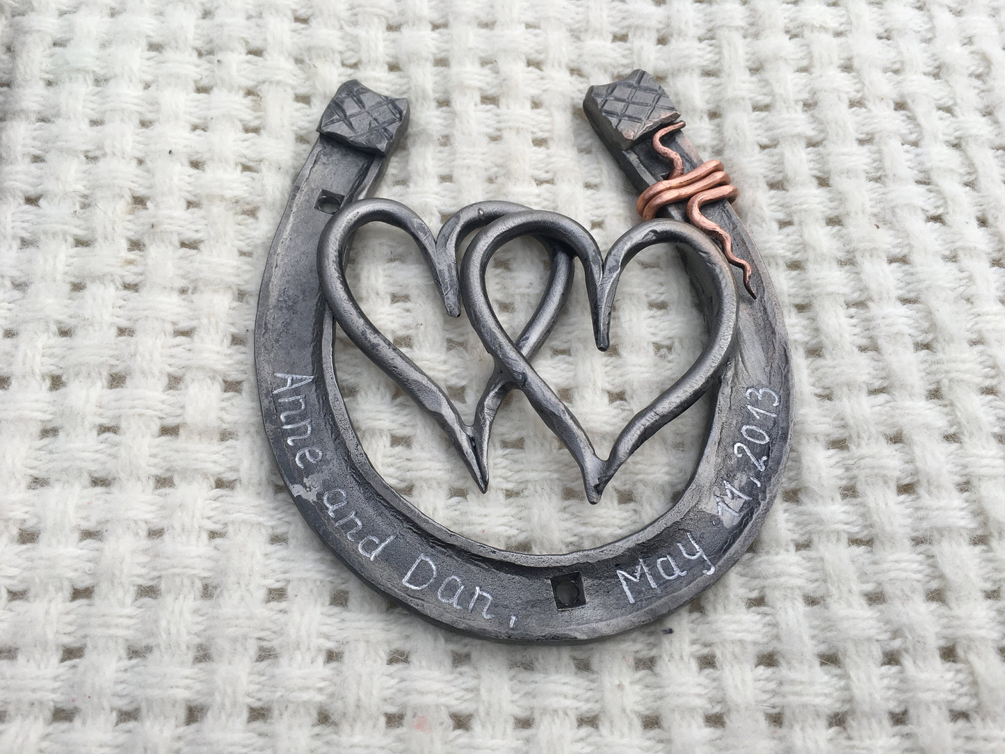 Iron bowl, iron horse shoe, 6th anniversary gift, iron anniversary, 6 year anniversary, iron hearts, iron gift, personalized bowl,steel bowl