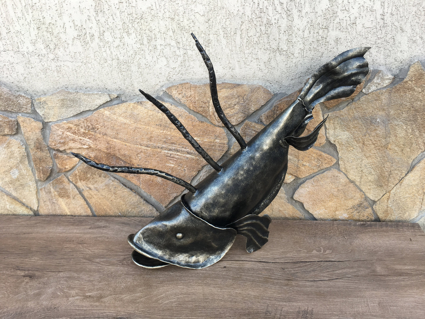 Hand forged fish, metal fish, fish artwork, custom fish, fish figurine, marine life, sea life, fish decor, gift for fisherman,iron fish