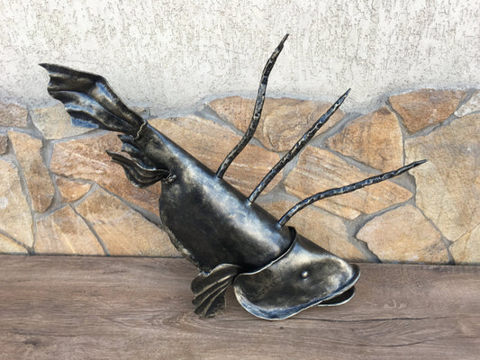 Hand forged fish, metal fish, fish artwork, custom fish, fish figurine, marine life, sea life, fish decor, gift for fisherman,iron fish