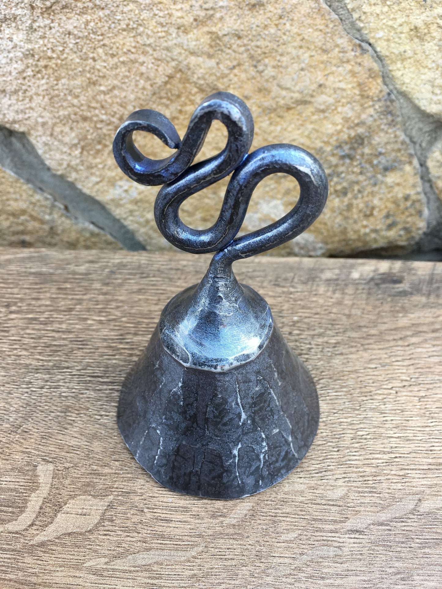 Hand forged bell, wrought iron bell, handmade bell, metal art, metal sculpture, metal gift, Christmas gift, birthday gift, Mother's day gift
