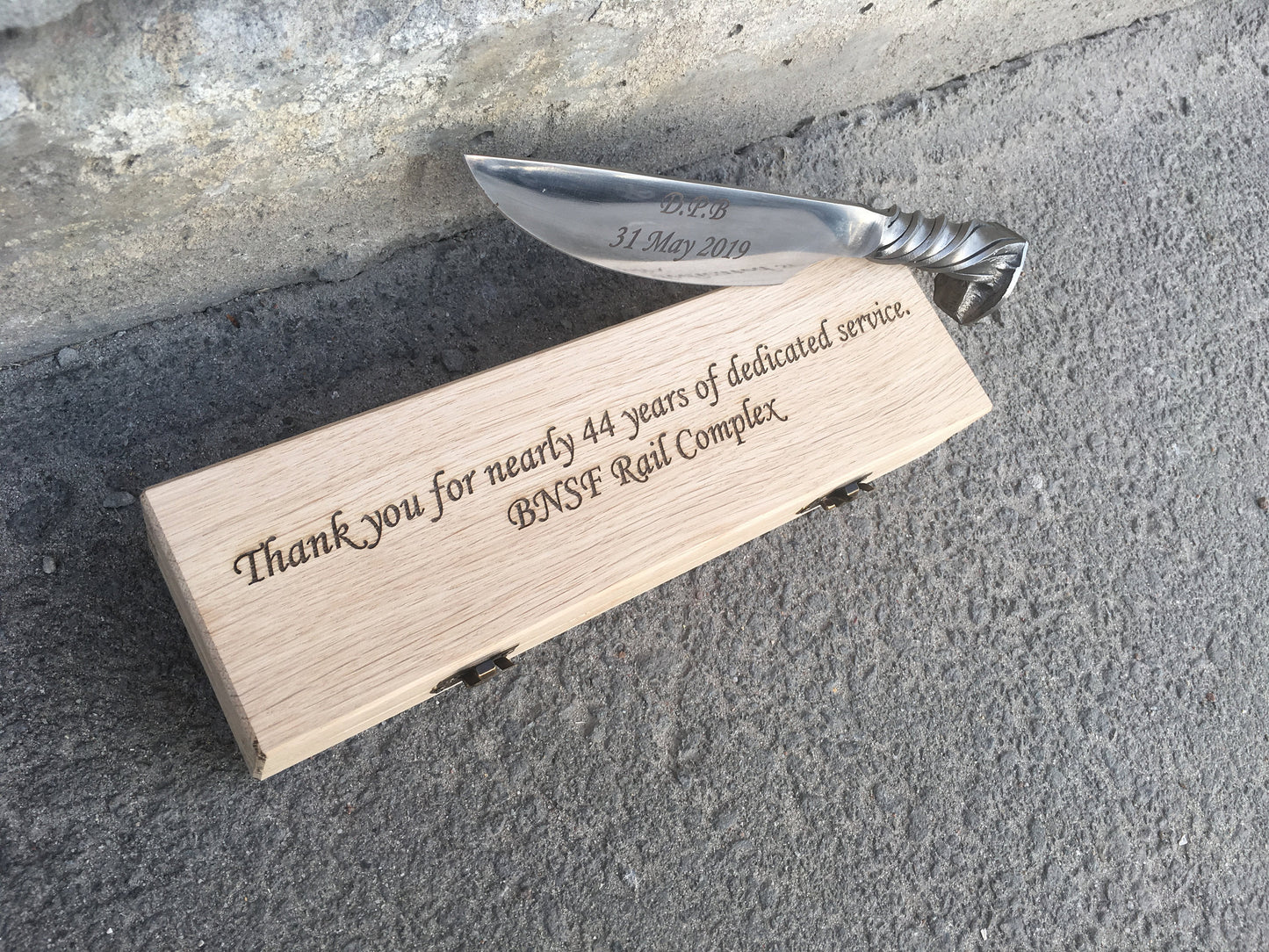 Personalized retirement gift, retirement gifts for men, retirement gift ideas, retiree, newly retired, railroad spike knife, for grandpa