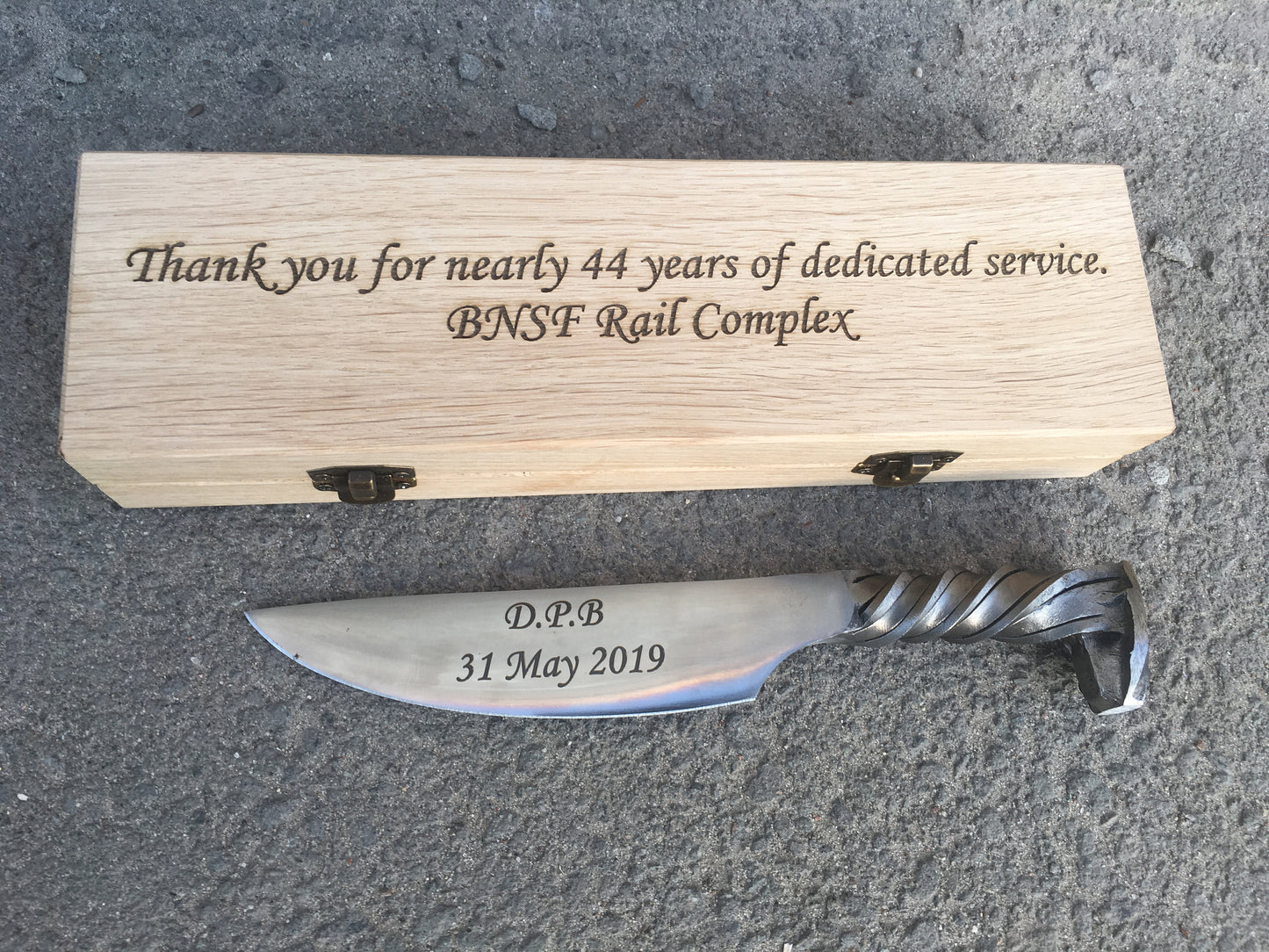 Personalized retirement gift, retirement gifts for men, retirement gift ideas, retiree, newly retired, railroad spike knife, for grandpa