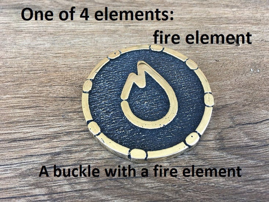 Fire element, elemental buckle, elements buckle, 4 elements, four elements, elemental symbols, element charm, mens birthday gift, buckle