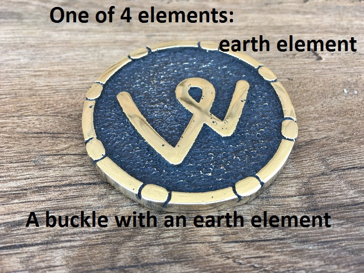 Earth element, elemental buckle, elements buckle, 4 elements, four elements, elemental symbols, elemental charm, mens gift dad, belt buckle