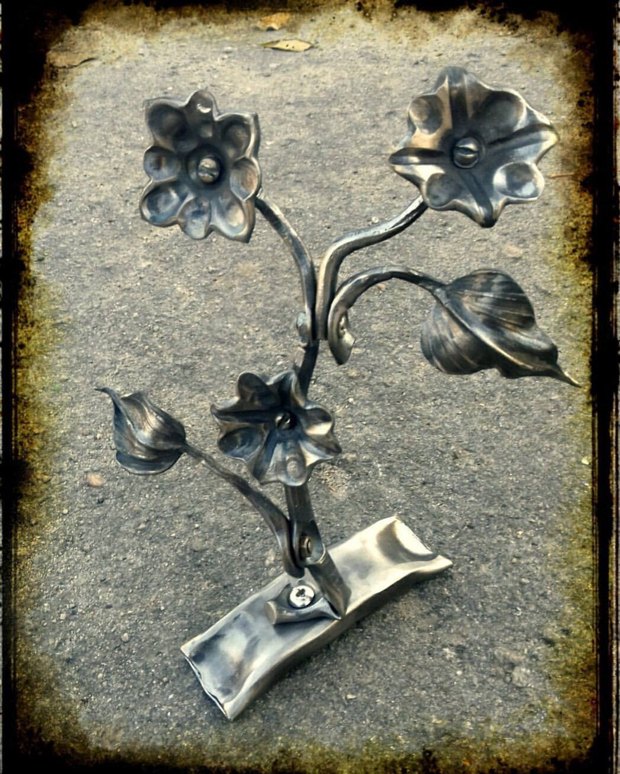 6th anniversary gift for her, iron anniversary gift for her, metal flower, metal rose, iron bouquet, iron rose, hand forged rose, iron gift