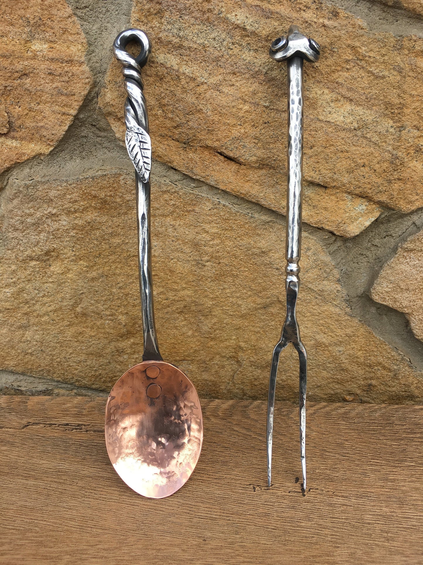 Medieval spoon, medieval fork, mid century spoon, copper spoon, viking spoon, medieval cutlery, viking cutlery, medieval flatware,spoon,fork