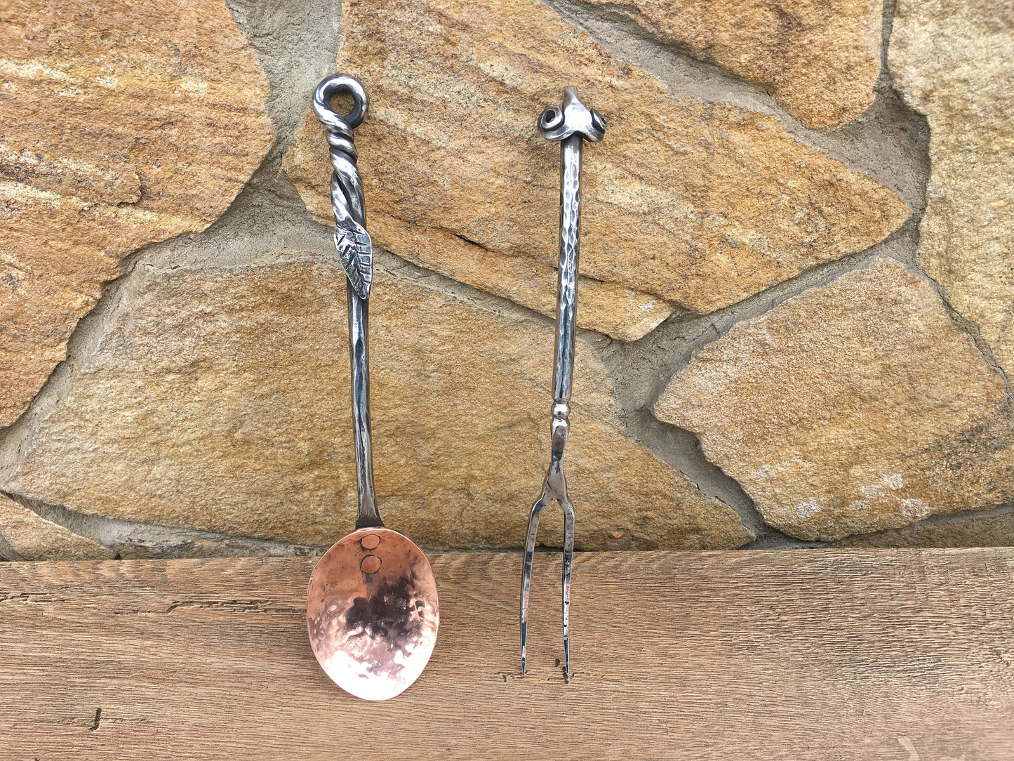 Medieval spoon, medieval fork, mid century spoon, copper spoon, viking spoon, medieval cutlery, viking cutlery, medieval flatware,spoon,fork