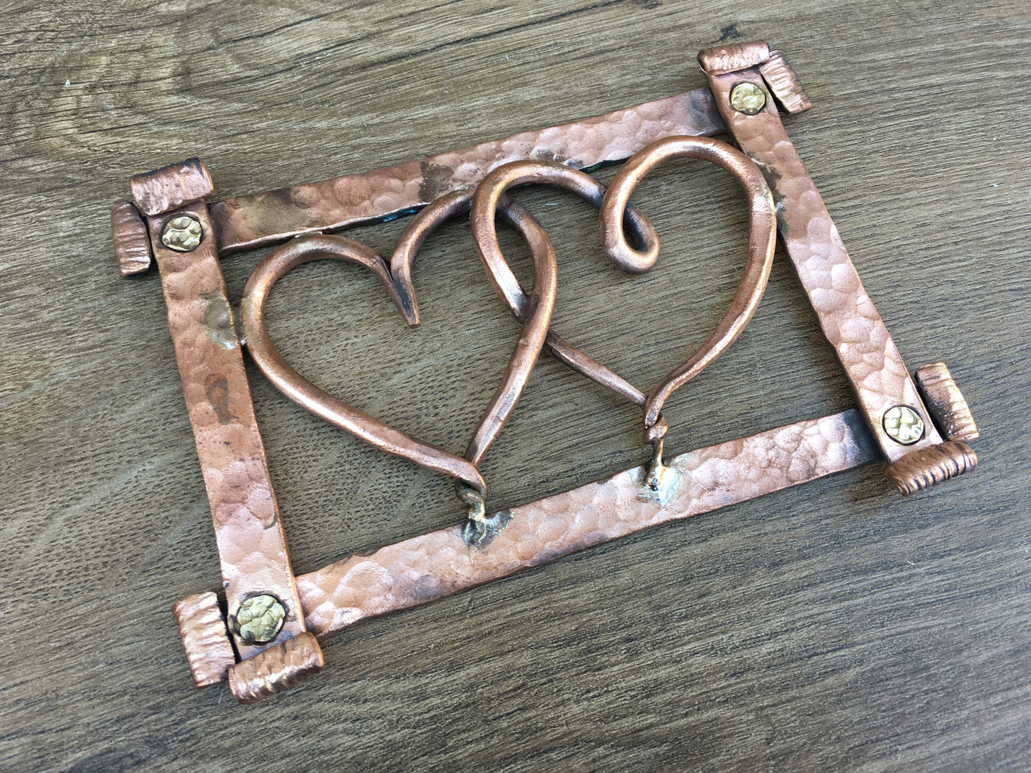 Copper hearts, copper frame, copper heart,copper gift for him,copper anniversary,7 year anniversary,copper gift,copper decor,7th anniversary