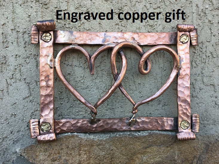 Copper hearts, copper frame, copper heart,copper gift for him,copper anniversary,7 year anniversary,copper gift,copper decor,7th anniversary