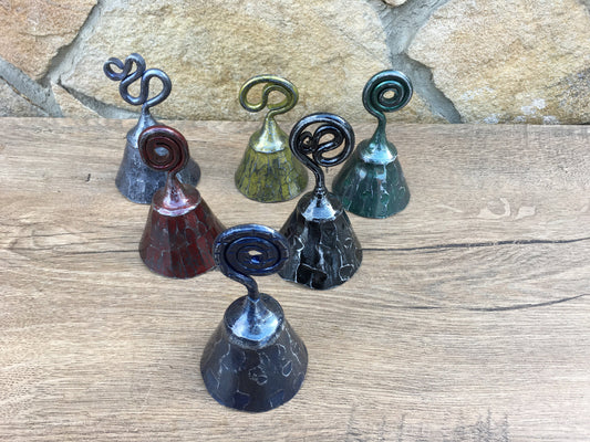 A set of 6 bells, iron bell, hand forged bell, wrought iron bell, handmade bell, hand crafted bell, metal bell, metal art, iron gifts, bell