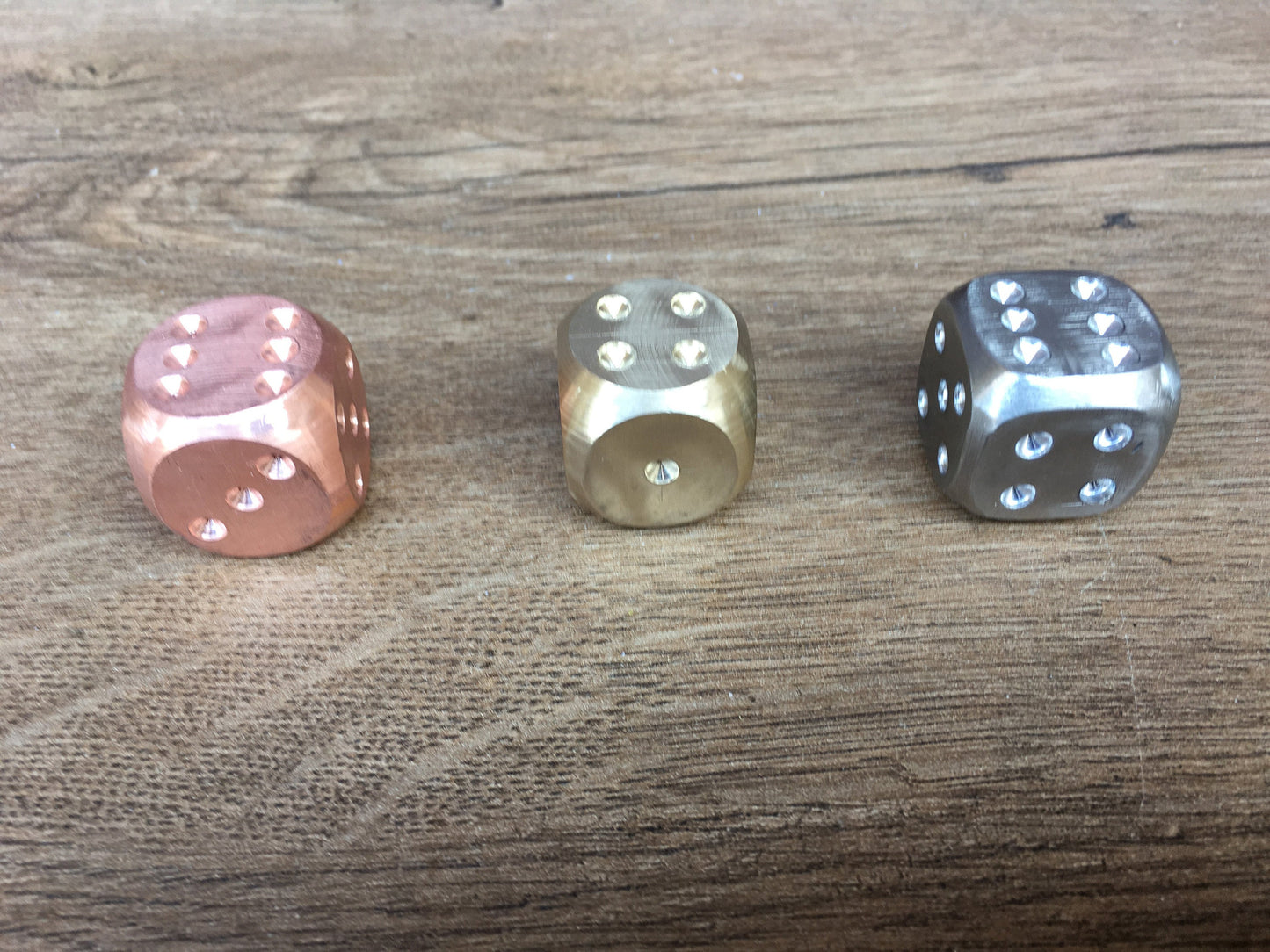 Dices, bronze dice, copper dice, dice set, bronze anniversary, copper anniversary, iron anniversary, tabletop game, board game,dice gift