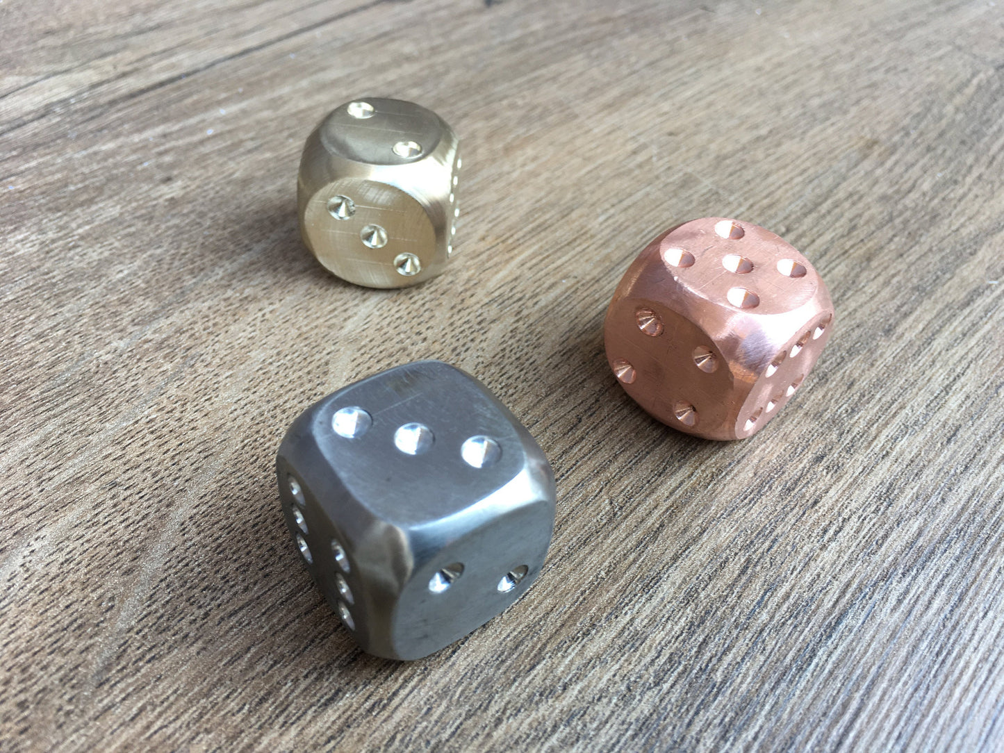 Dices, bronze dice, copper dice, dice set, bronze anniversary, copper anniversary, iron anniversary, tabletop game, board game,dice gift