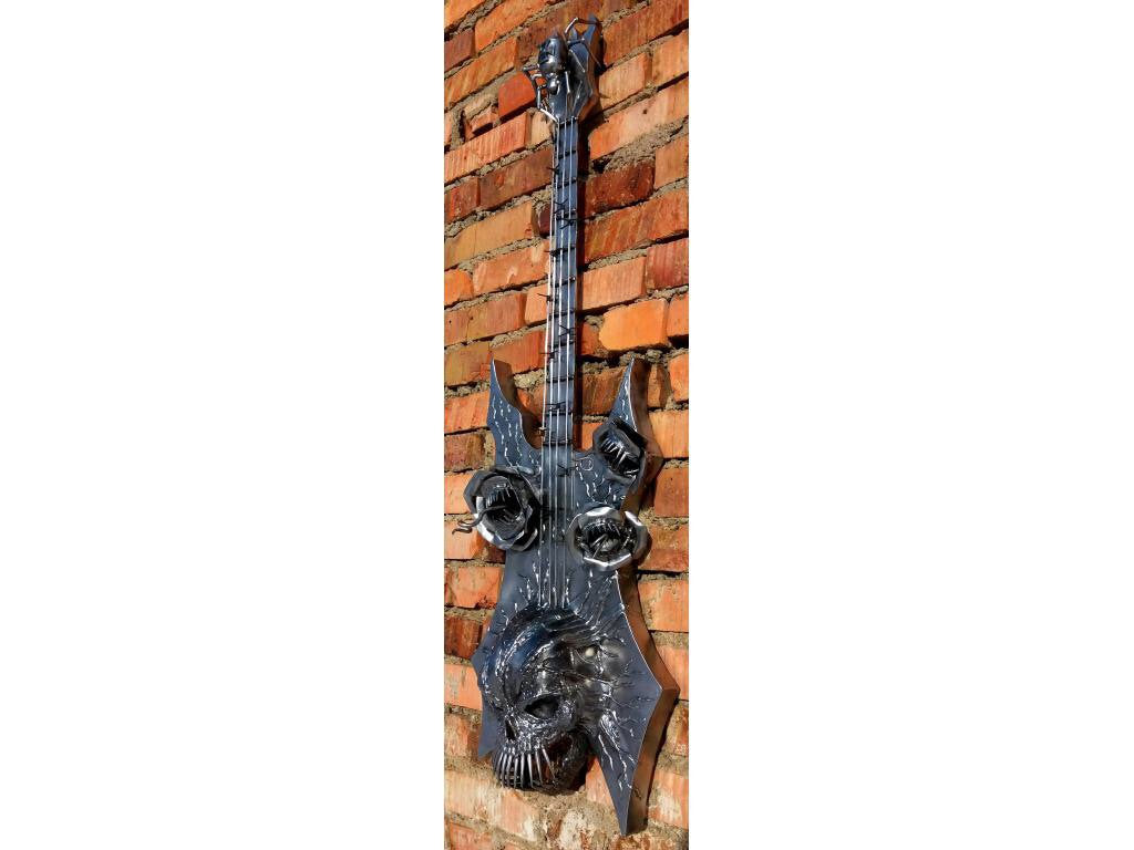 Skull guitar, horror decor, coffin, skull wedding, Gothic wedding, skull party decor, Halloween, skull wall art, skull gifts for men, skulls