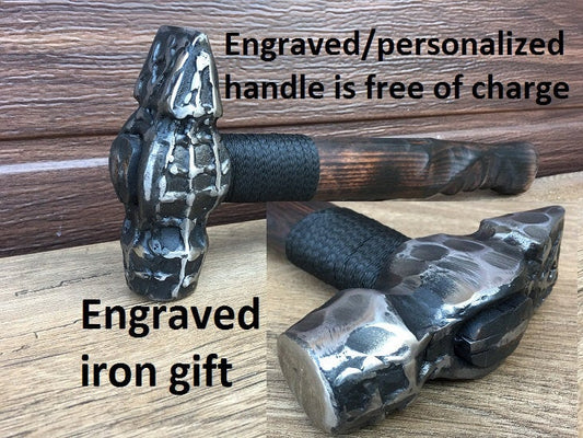 Hand forged hammer, handyman tool, viking axe,his birthday gift, mens gift, iron gift for him, Thors hammer, steel hammer, blacksmith hammer