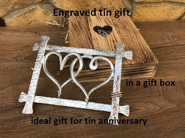 Tin anniversary, 10th anniversary, 10 year anniversary, gift box, anniversary gift, 10th wedding anniversary, aluminium gift, tin gift