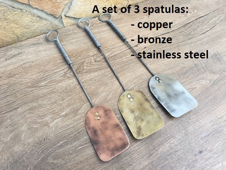 Spatula set, moms gift, bronze spatula, copper spatula, stainless steel spatula, kitchen set, gift set, Christmas gift, moms gift birthday