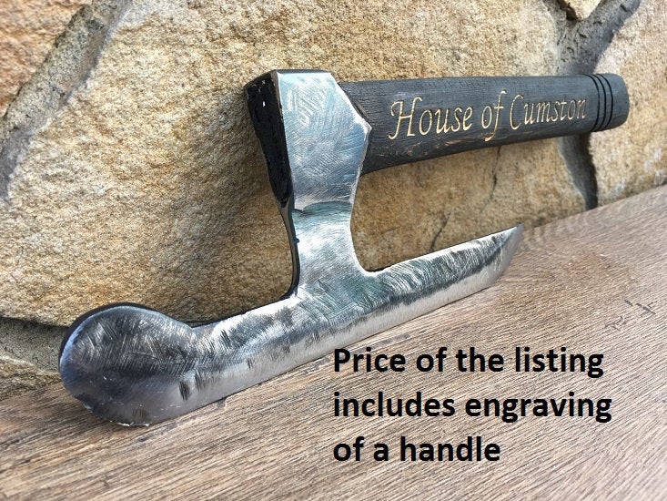 Kitchen axe, kitchen hatchet, viking axe, carved axe, butchers axe, cutting board, cookware, chef axe, chef gift, premium gift,wood carving
