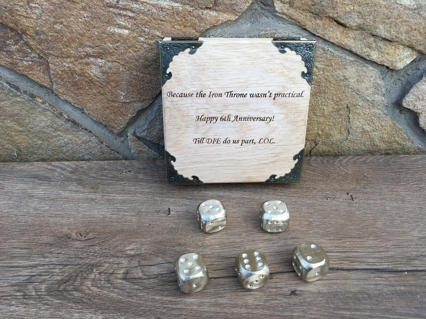 Bronze dices, dices, dice, dice set, dice box, bronze wedding, bronze anniversary gift, groomsman, groomsmen, board game, fun game gift