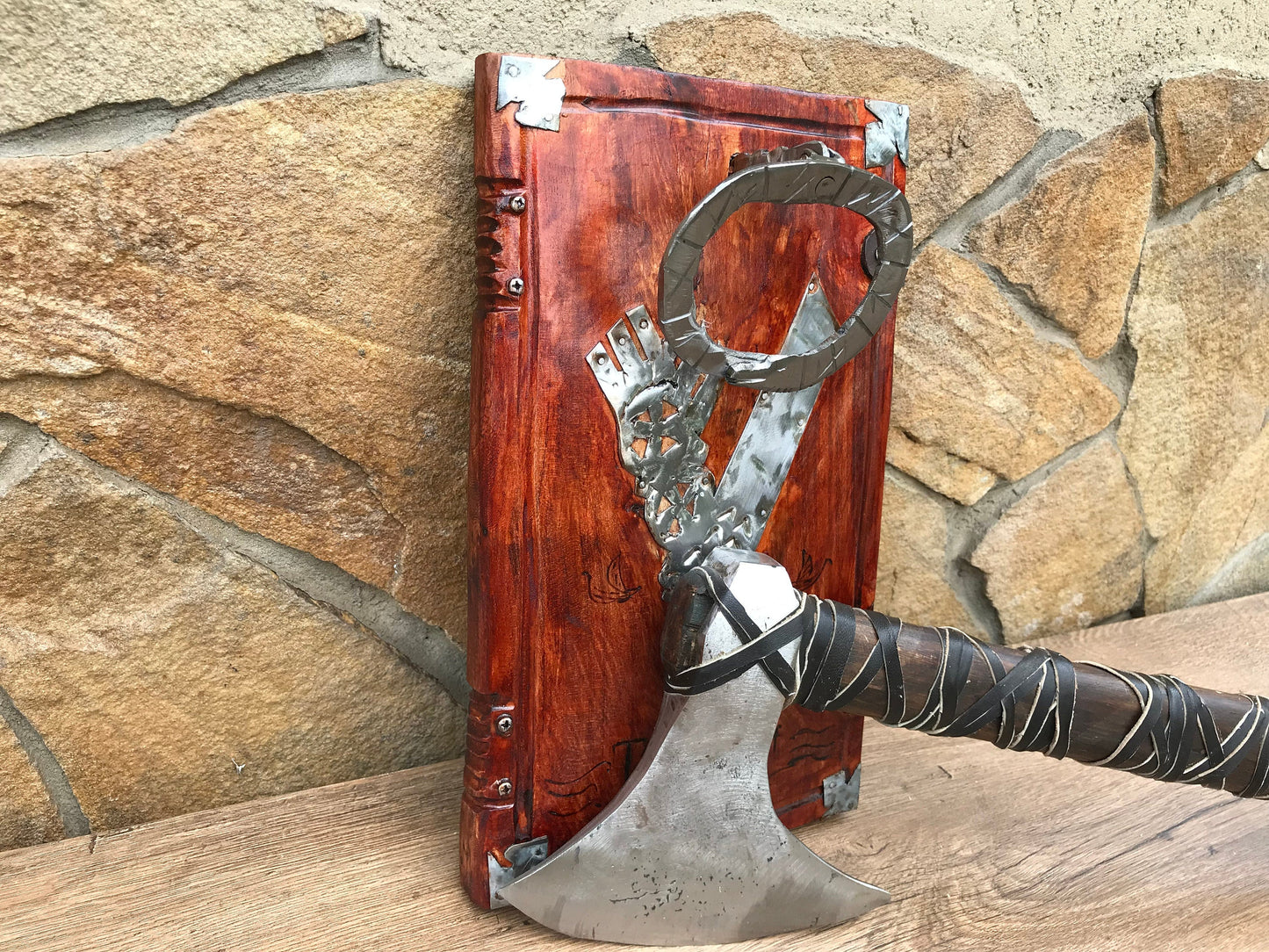 Axe holder, holder for axe, wall axe holder, viking axe, viking hatchet, pagan axe, mens gifts, Norse axe, viking gift,wooden gift,mens gift