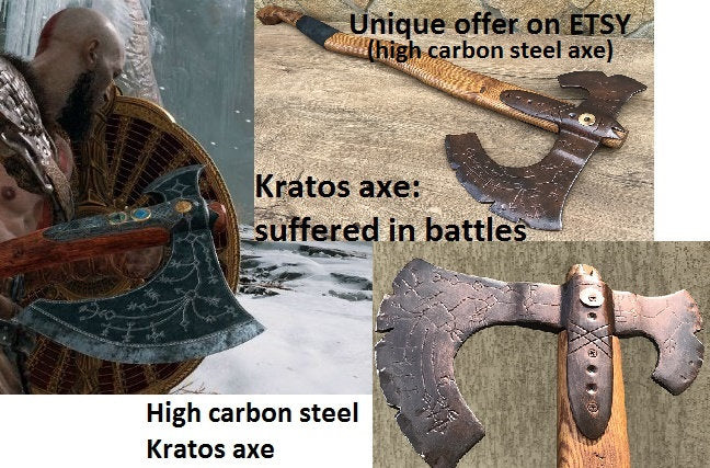 Kratos axe, Leviathan axe, God of War, God of War axe, God of War gift, viking axe, runic axe, cosplay armor, cosplay weapon,collector's axe