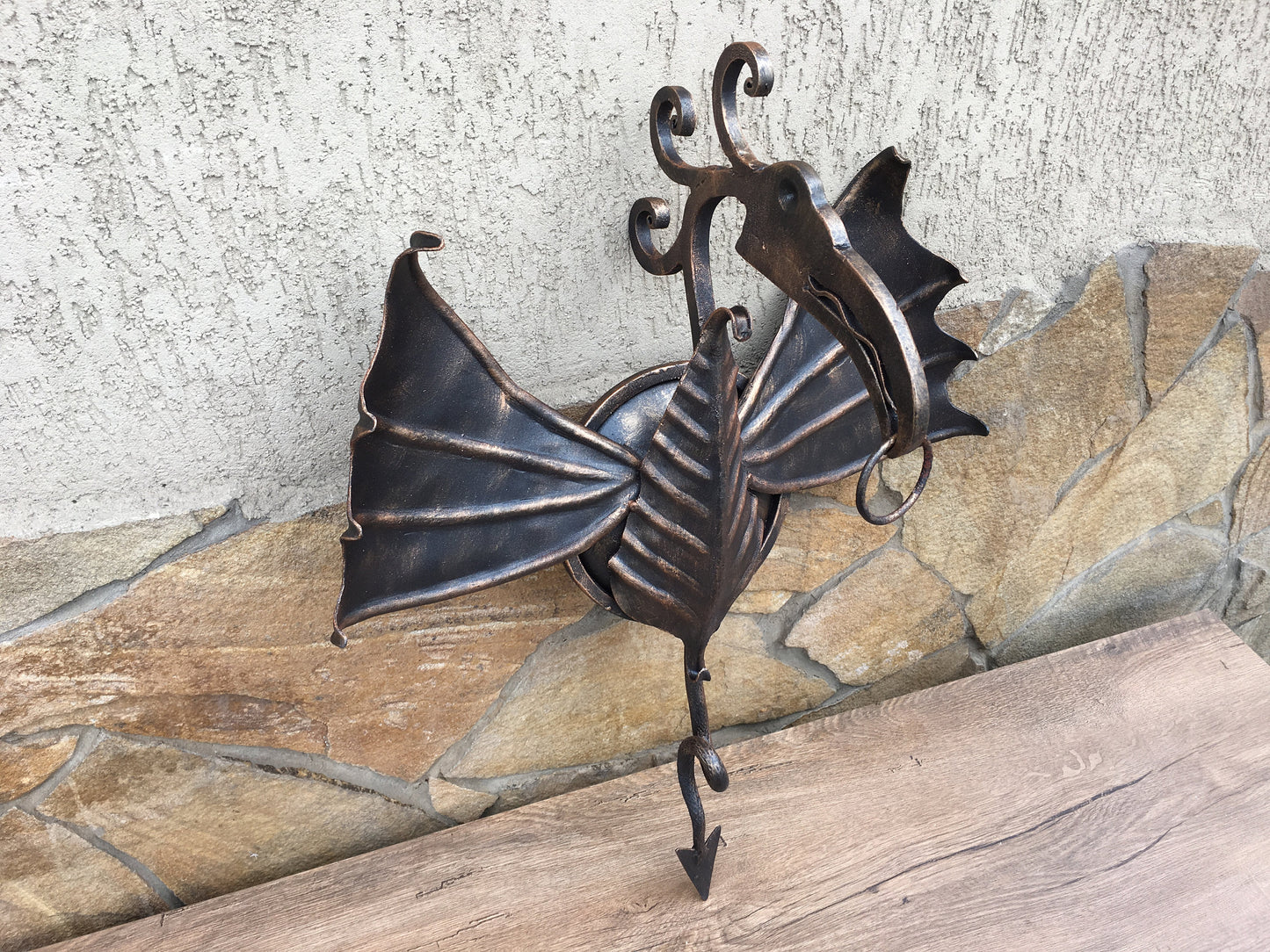 Wall sconce, wall lamp, hand forged lamp, hand forged lantern, garden lamp, porch lamp, candelabra, lighting, sconce, light fixture, dragon