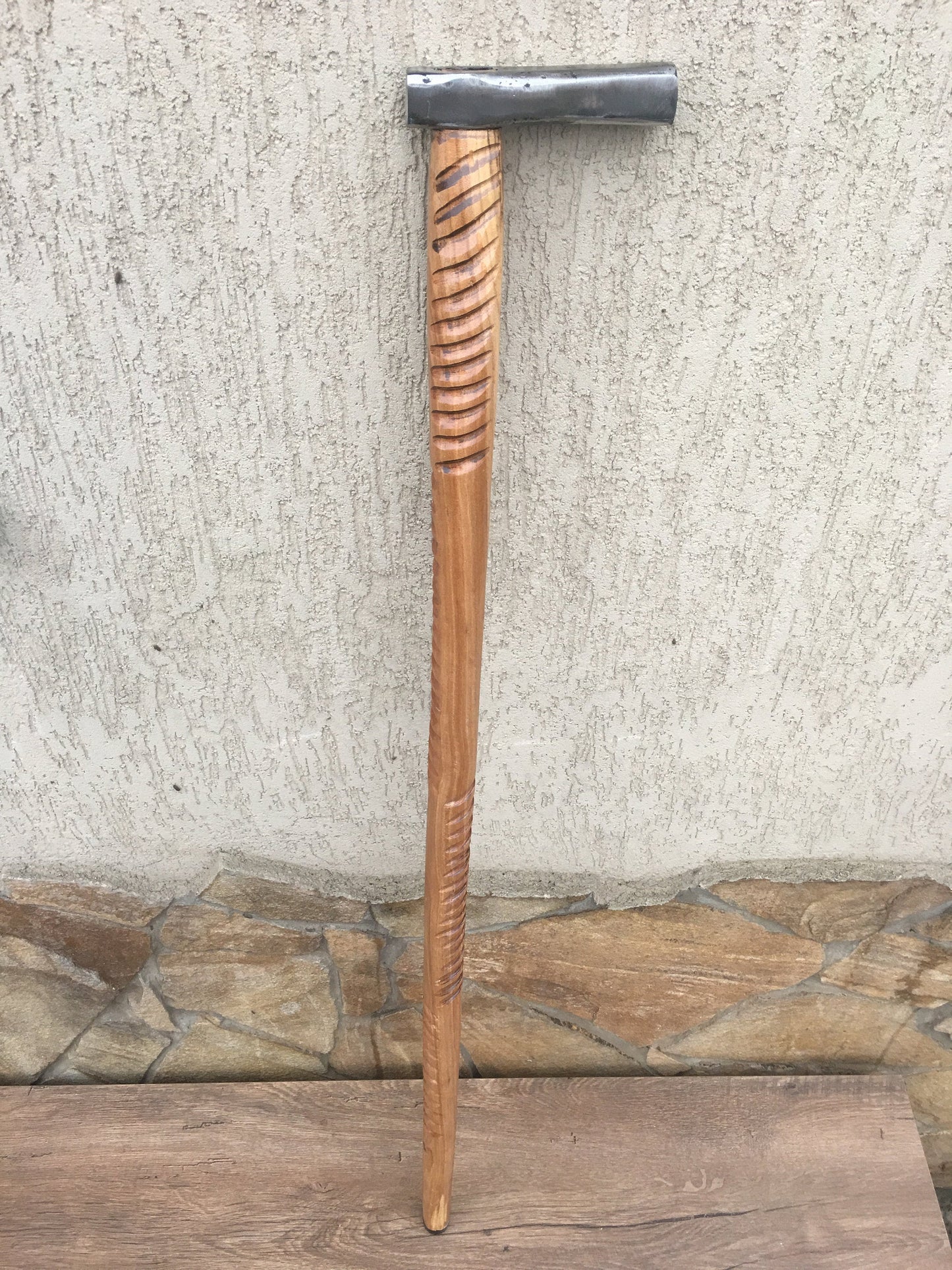 Walking cane, walking stick, walking stick cane, cane, hammer, wood carving, hammer head, art cane, fashion cane, iron gift for men, stick