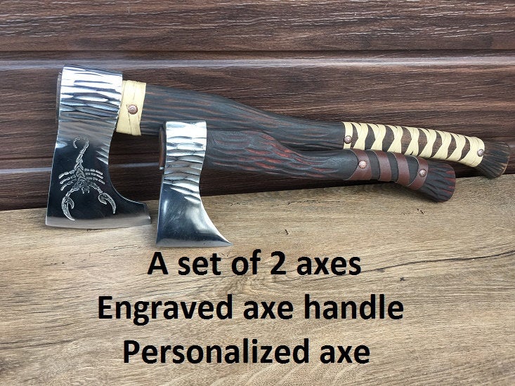 Retirement gift, mens gift, axe gift, viking axe, scorpion, viking armor, handyman gift, tools, grandpa gift, cosplay weapon, cosplay armor