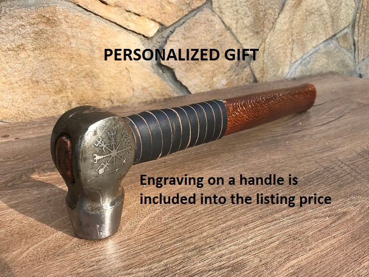 Viking hammer, engraved hammer, personalized hammer, custom hammer, triskele, Vegvisir, personal gifts, viking axe, mens gift, viking gift