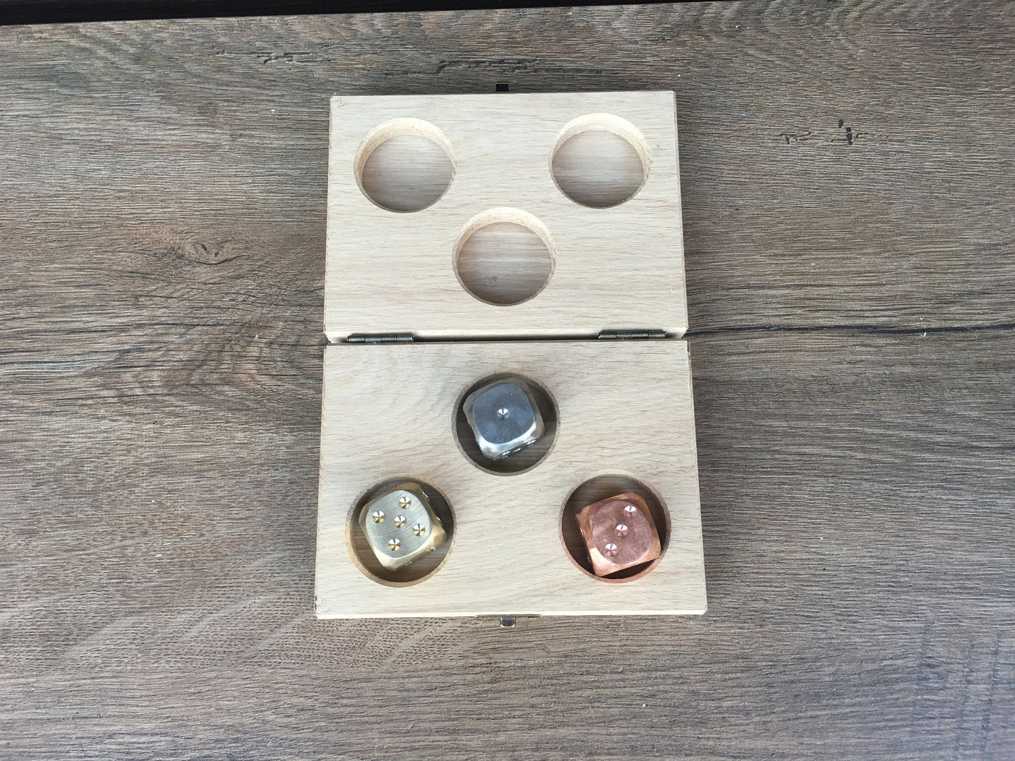 Dice set, dice gift box, dice gifts, bronze dice, copper dice, steel dice, dice box, birthday gift, Christmas gift, board game, dice game