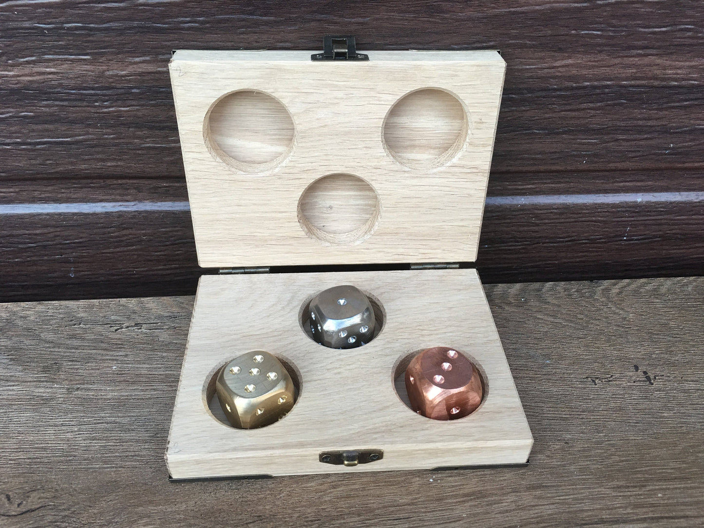 Dice set, dice gift box, dice gifts, bronze dice, copper dice, steel dice, dice box, birthday gift, Christmas gift, board game, dice game