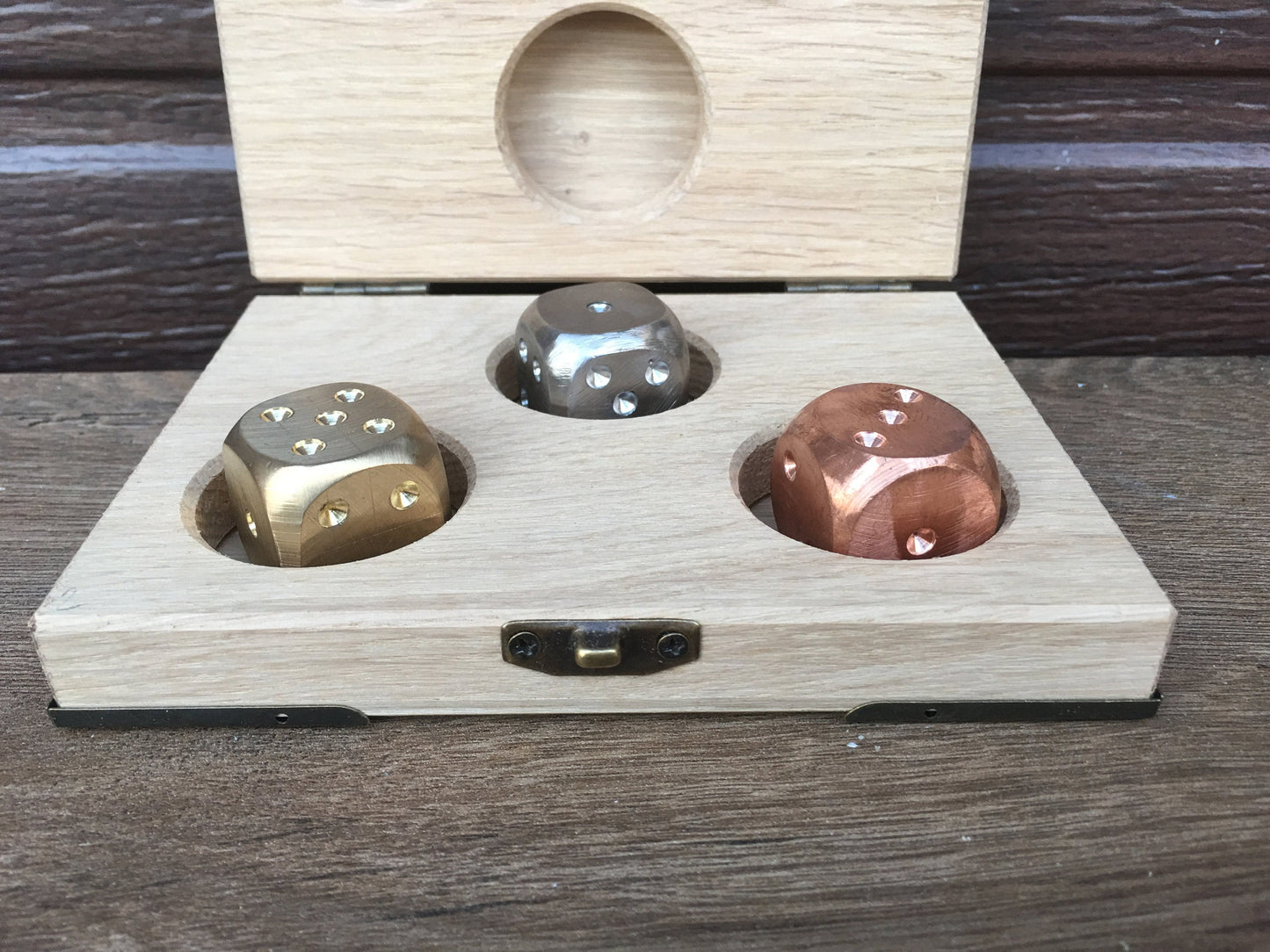 Dice set, dice gift box, dice gifts, bronze dice, copper dice, steel dice, dice box, birthday gift, Christmas gift, board game, dice game