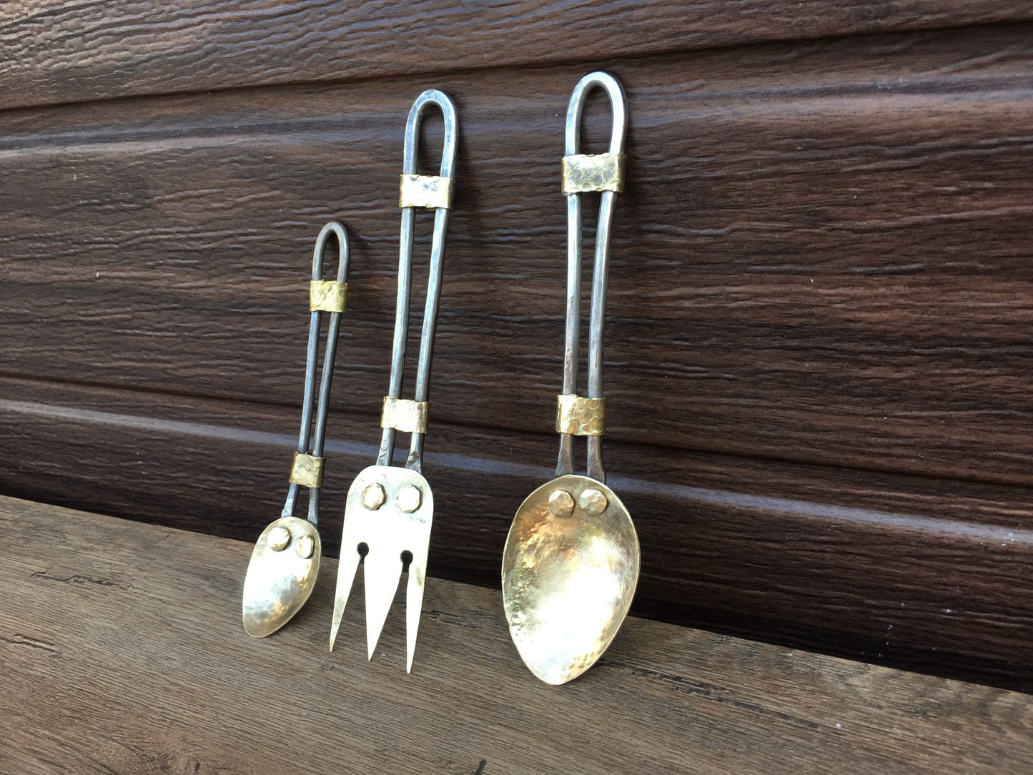 Bronze cutlery, bronze anniversary, bronze gift, antique bronze, mid century cutlery, cutlery, mid century flatware, medieval fork,tea spoon