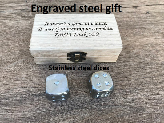 11th anniversary, steel anniversary, stainless steel dices, steel dices, steel gift, steel anniversary gift, dice,tabletop games,gaming gift