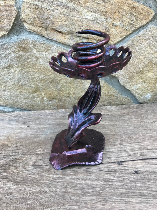 Iron candle holder, 6 year anniversary,iron gift for her,iron anniversary gift for her,candlestick holder,wedding anniversary gift for her