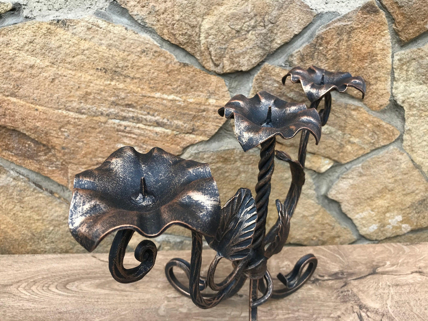 Candle holder, iron gift for her,hand forged candle holder, iron anniversary gift for her, iron anniversary gift for him, candlestick holder