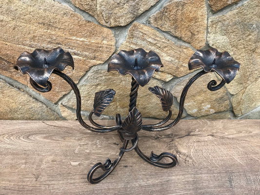 Candle holder, iron gift for her,hand forged candle holder, iron anniversary gift for her, iron anniversary gift for him, candlestick holder