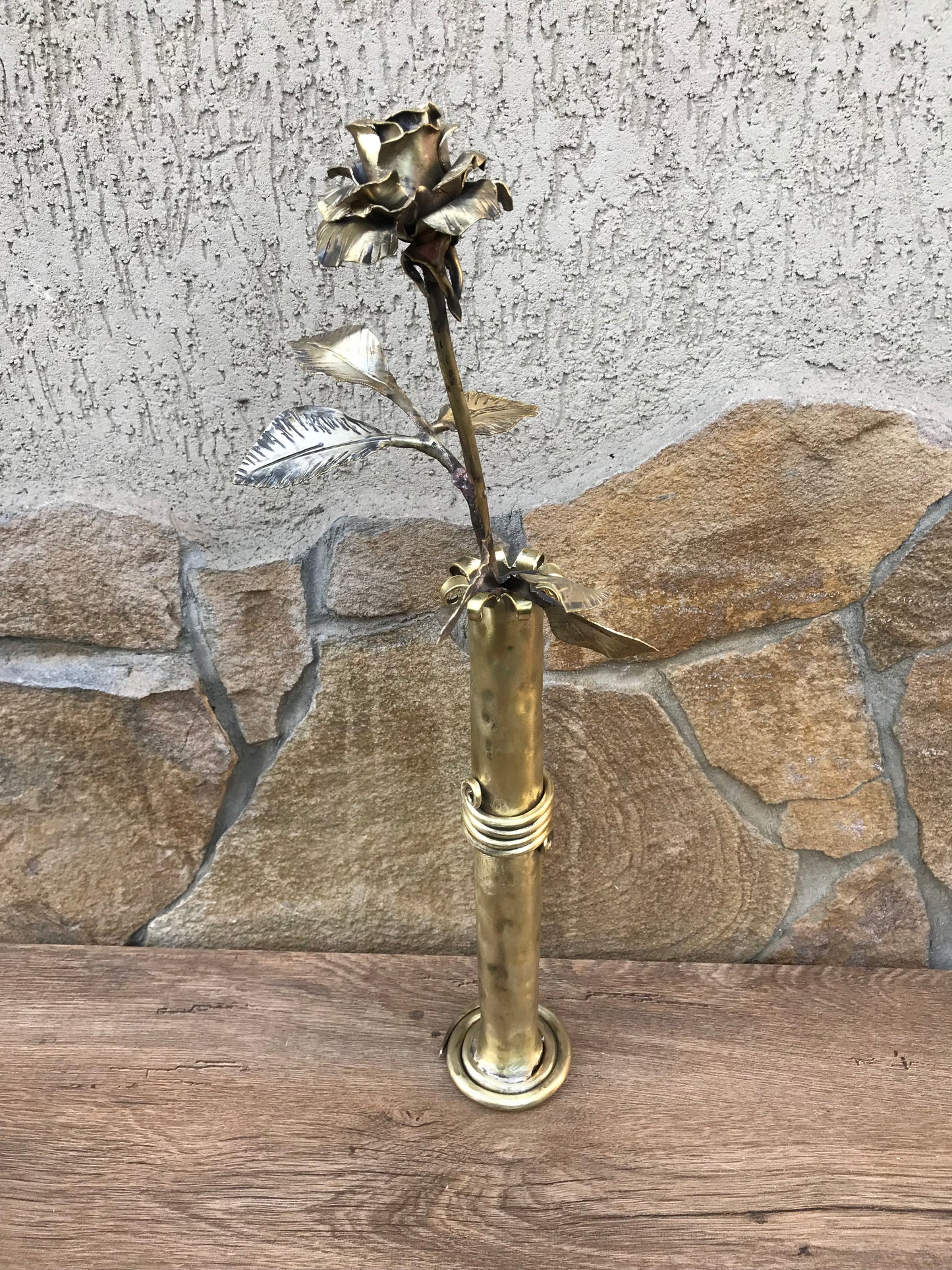 Bronze rose, bronze vase,bronze gift,bronze flower,bronze gift for wife,bronze gift for women,8th anniversary gift,bronze anniversary,bronze