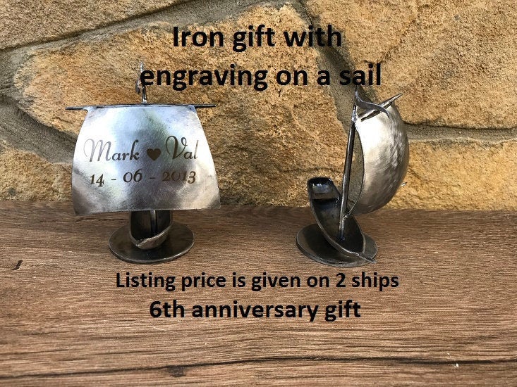 Sailing ship, iron anniversary gift for him, hand forged ship, iron ship, iron gifts, iron gift idea, vessel, sail boat, viking ship,drakkar