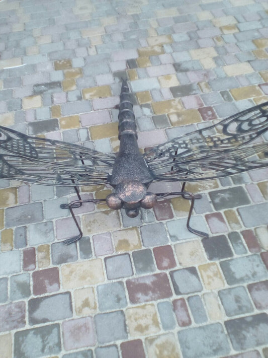 Dragonfly, hand forged dragonfly, iron gift, iron anniversary, viking axe, insects, metal insects, garden art, garden decor, yard art