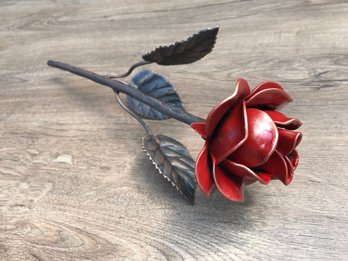 Metal rose, 6th anniversary gift, iron anniversary, hand forged rose, metal sculpture, iron rose, metal roses, steel rose, iron gift for her